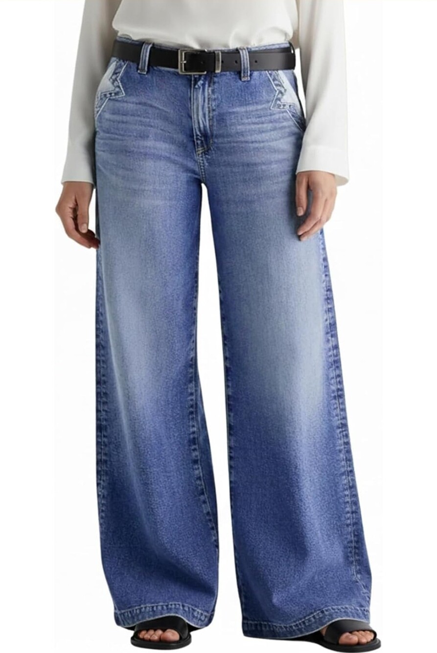Women's Wide Leg Jeans in Blue Like New